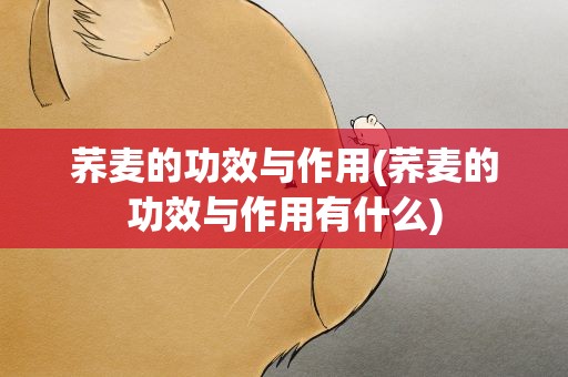 荞麦的功效与作用(荞麦的功效与作用有什么)