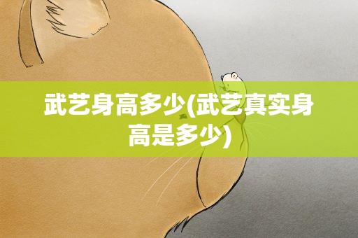 武艺身高多少(武艺真实身高是多少)