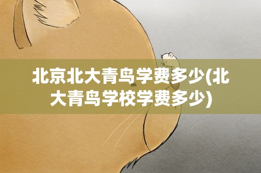 北京北大青鸟学费多少(北大青鸟学校学费多少)