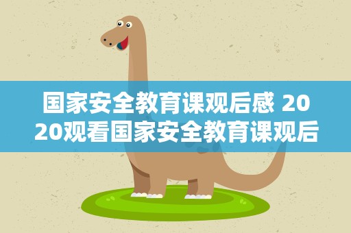 国家安全教育课观后感 2020观看国家安全教育课观后感心得作文5篇