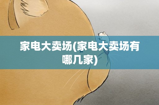 家电大卖场(家电大卖场有哪几家)