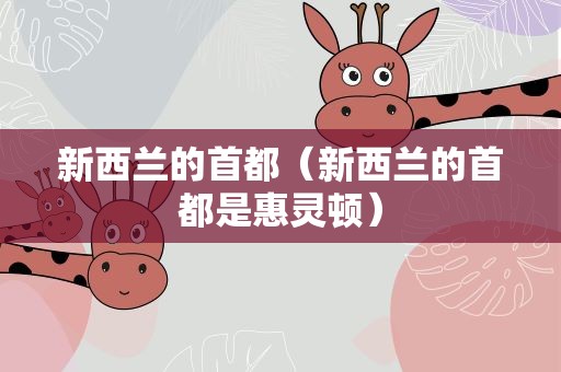 新西兰的首都（新西兰的首都是惠灵顿）
