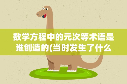 数学方程中的元次等术语是谁创造的(当时发生了什么)