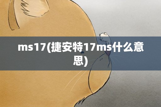 ms17(捷安特17ms什么意思)