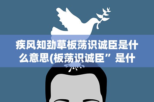 疾风知劲草板荡识诚臣是什么意思(板荡识诚臣”是什么意思)