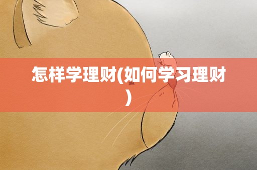 怎样学理财(如何学习理财)