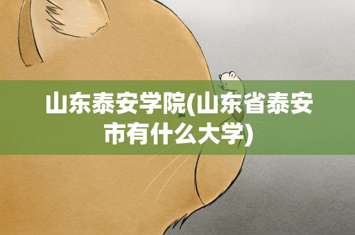 山东泰安学院(山东省泰安市有什么大学)
