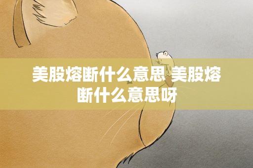美股熔断什么意思 美股熔断什么意思呀