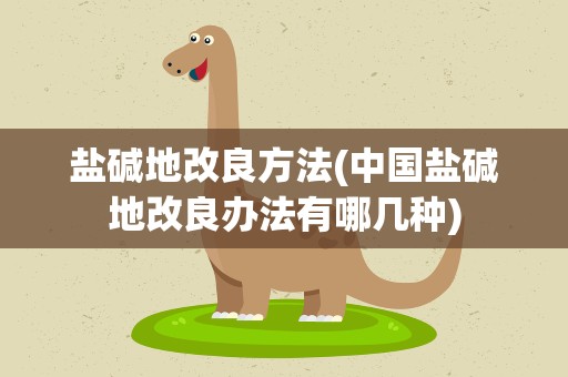 盐碱地改良方法(中国盐碱地改良办法有哪几种)