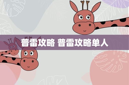 普雷攻略 普雷攻略单人