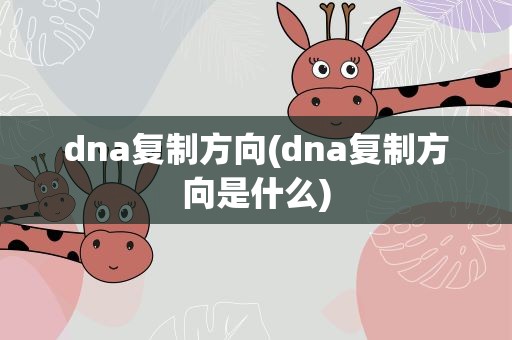dna复制方向(dna复制方向是什么)