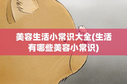 美容生活小常识大全(生活有哪些美容小常识)