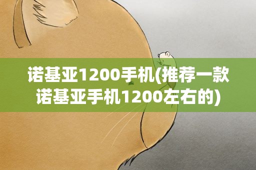 诺基亚1200手机(推荐一款诺基亚手机1200左右的)