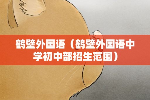 鹤壁外国语（鹤壁外国语中学初中部招生范围）