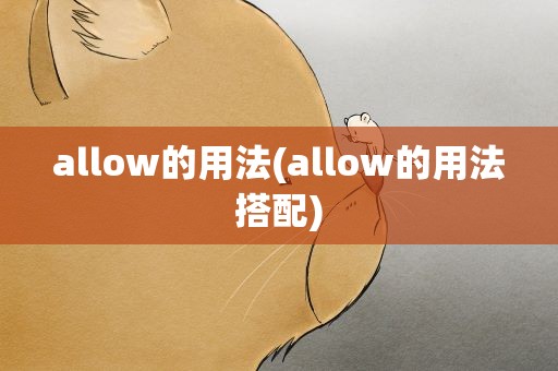 allow的用法(allow的用法搭配)