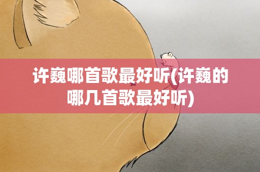 许巍哪首歌最好听(许巍的哪几首歌最好听)