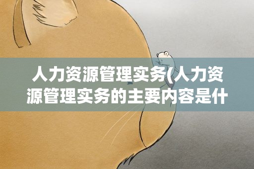 人力资源管理实务(人力资源管理实务的主要内容是什么)