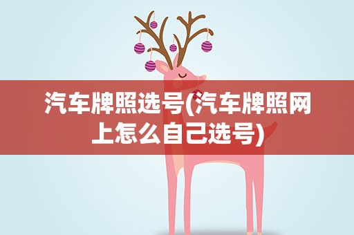 汽车牌照选号(汽车牌照网上怎么自己选号)