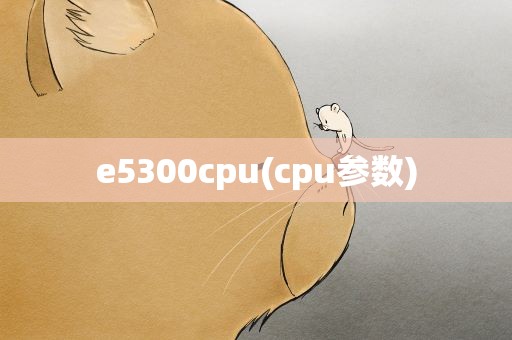 e5300cpu(cpu参数)