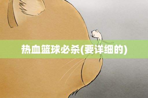 热血篮球必杀(要详细的)