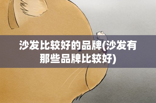 沙发比较好的品牌(沙发有那些品牌比较好)