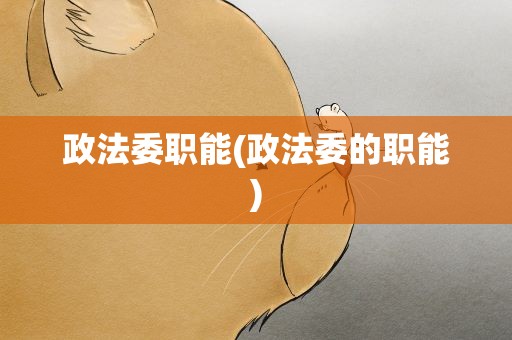 政法委职能(政法委的职能)