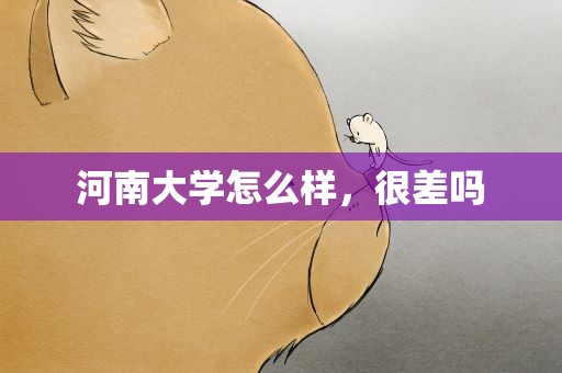河南大学怎么样，很差吗