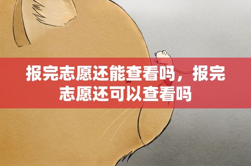报完志愿还能查看吗，报完志愿还可以查看吗