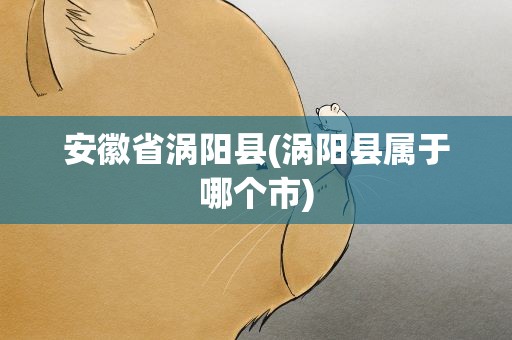 安徽省涡阳县(涡阳县属于哪个市)