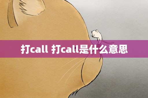 打call 打call是什么意思