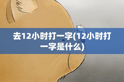 去12小时打一字(12小时打一字是什么)
