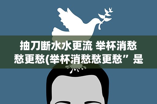 抽刀断水水更流 举杯消愁愁更愁(举杯消愁愁更愁”是什么意思出自哪首诗)