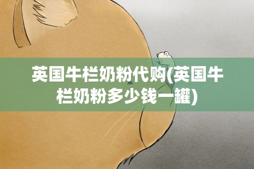 英国牛栏奶粉代购(英国牛栏奶粉多少钱一罐)