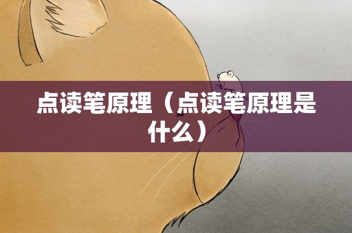 点读笔原理（点读笔原理是什么）