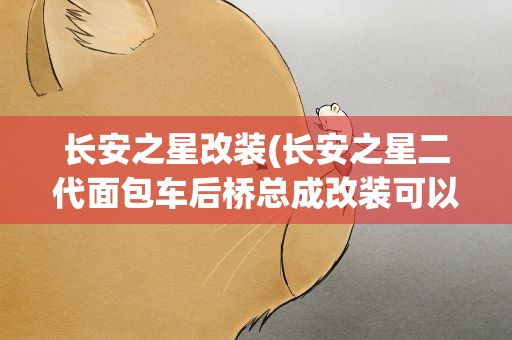 长安之星改装(长安之星二代面包车后桥总成改装可以省油吗)