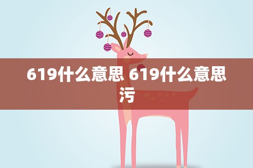 619什么意思 619什么意思污