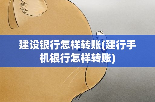 建设银行怎样转账(建行手机银行怎样转账)