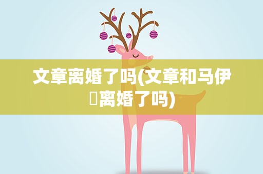 文章离婚了吗(文章和马伊琍离婚了吗)