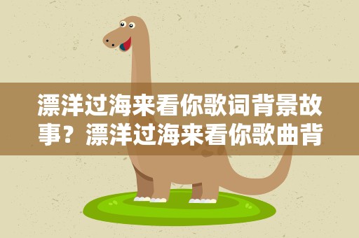 漂洋过海来看你歌词背景故事？漂洋过海来看你歌曲背景故事