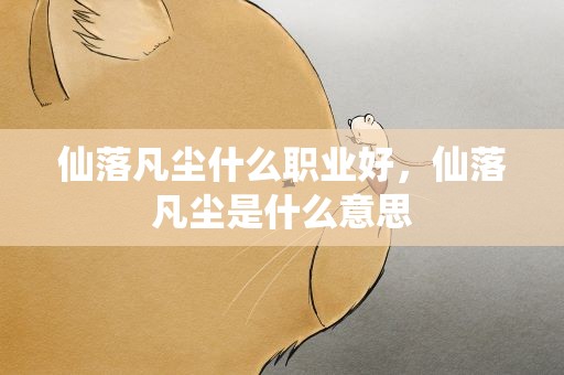 仙落凡尘什么职业好，仙落凡尘是什么意思