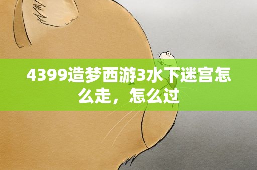 4399造梦西游3水下迷宫怎么走，怎么过