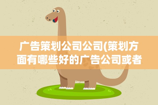 广告策划公司公司(策划方面有哪些好的广告公司或者是品牌策划公司)