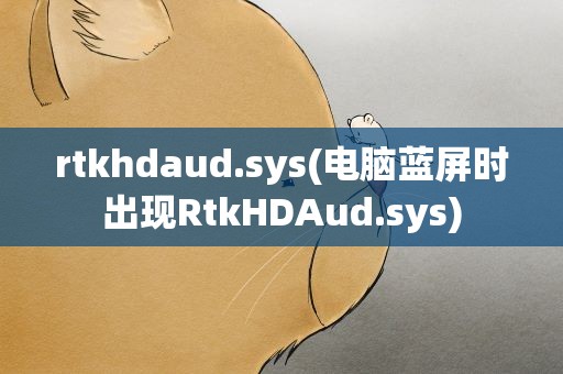 rtkhdaud.sys(电脑蓝屏时出现RtkHDAud.sys)