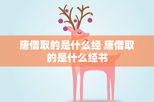 唐僧取的是什么经 唐僧取的是什么经书