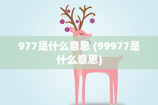 977是什么意思 (99977是什么意思)