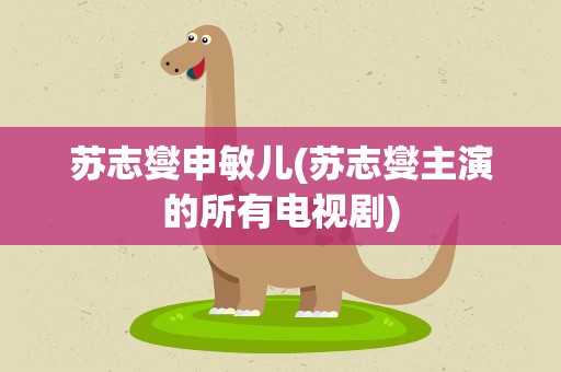 苏志燮申敏儿(苏志燮主演的所有电视剧)