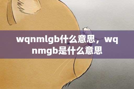 wqnmlgb什么意思，wqnmgb是什么意思
