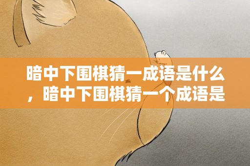 暗中下围棋猜一成语是什么，暗中下围棋猜一个成语是什么