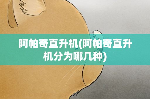 阿帕奇直升机(阿帕奇直升机分为哪几种)