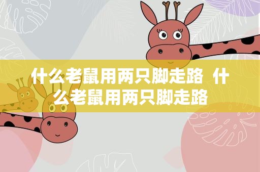 什么老鼠用两只脚走路  什么老鼠用两只脚走路